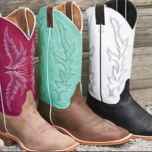 Justin Bent Rail Seagreen Cowgirl Boot EUC